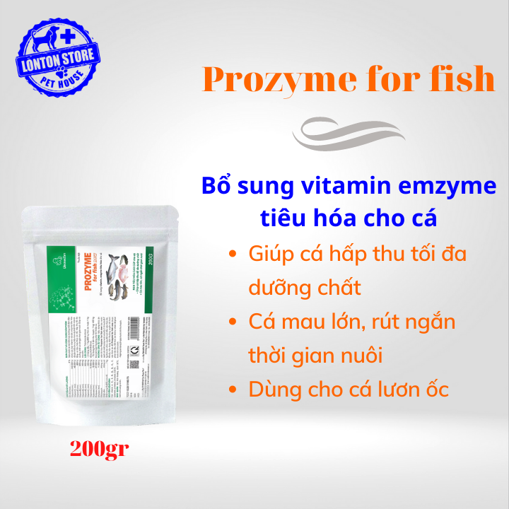 Gói 200gram VEMEDIM Prozyme for fish new, bổ sung vitamin và enzyme tiêu hóa cho cá, Lonton shop& vemedim