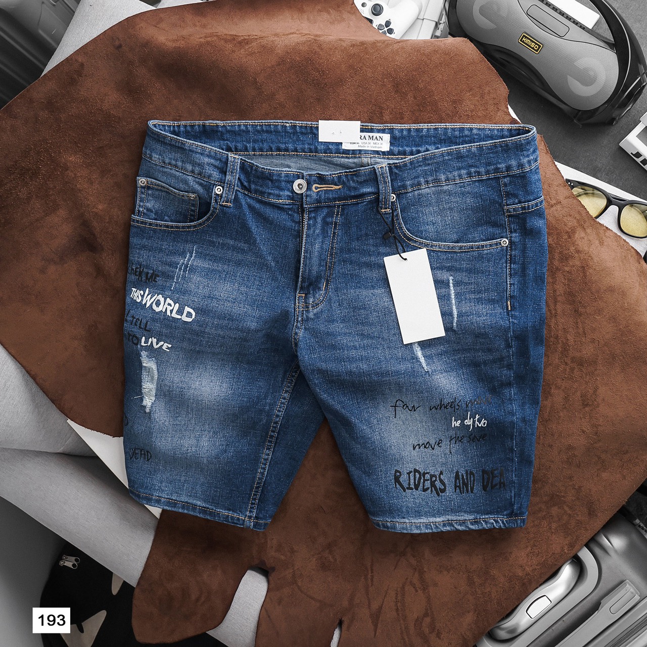 Quần Short Jean Nam Màu đen BigSize co giãn bền màu xuất khẩu