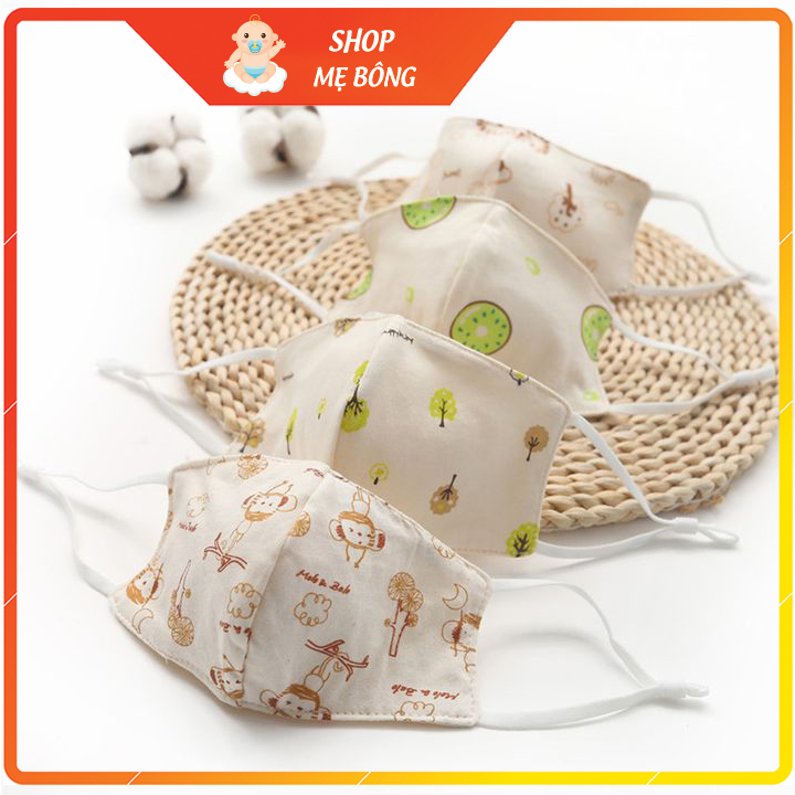 Khẩu trang vải cho bé 2 lớp 100% COTTON
