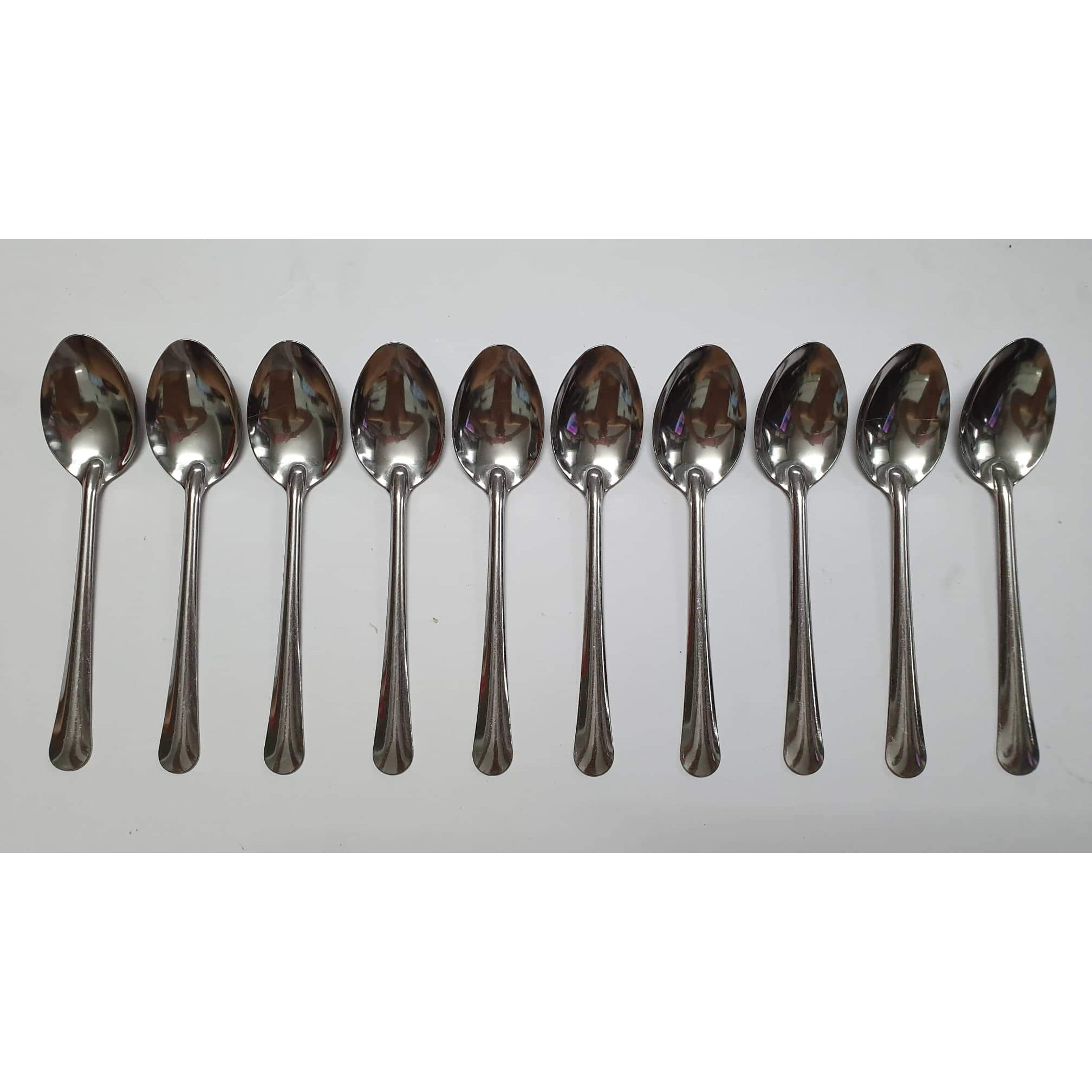 Set 10 Muỗng Inox cán Dài ăn cơm, Ăn Phở, Cơm Tấm