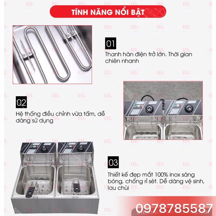 [HCM]Bếp chiên nhúng điện đôi công nghiệp