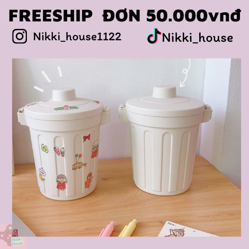 THÙNG RÁC MINI CUTE TẶNG KÈM STICKER
