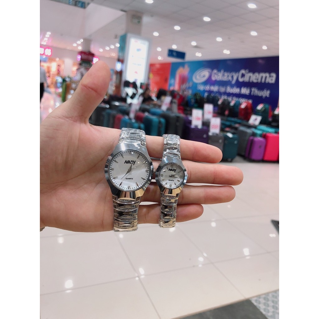 Đồng hồ thời trang nam nữ Nary cặp bạc MS001 HOT SALE