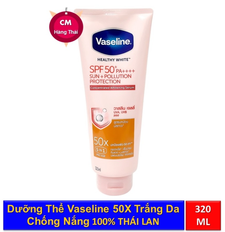 Sữa Dưỡng Thể Vaseline 50X Thái Lan Trắng Da Toàn Thân Chai 320ml cao cấp