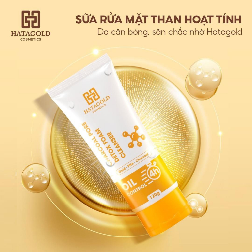 SỮA RỬA MẶT HATAGOLD THẢI ĐỘC THAN HOẠT TÍNH 120g