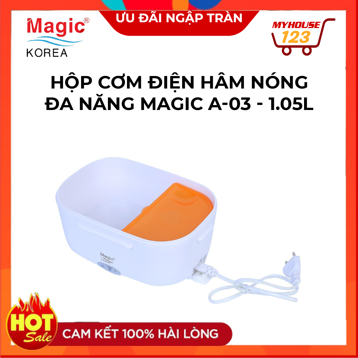 Hộp cơm điện hâm nóng đa năng magic a-03 dung tích 1.05l-công suất 40w- top sell