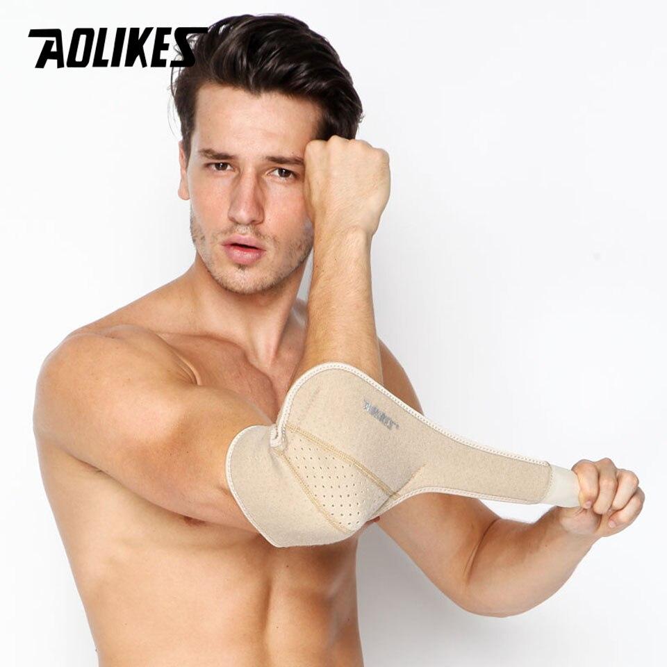 AOLIKES 1PCS Adjustable Breathable Elbow Support Pads Coderas Arm Protective Gear Sports Safety For Badminton Gym Tennis