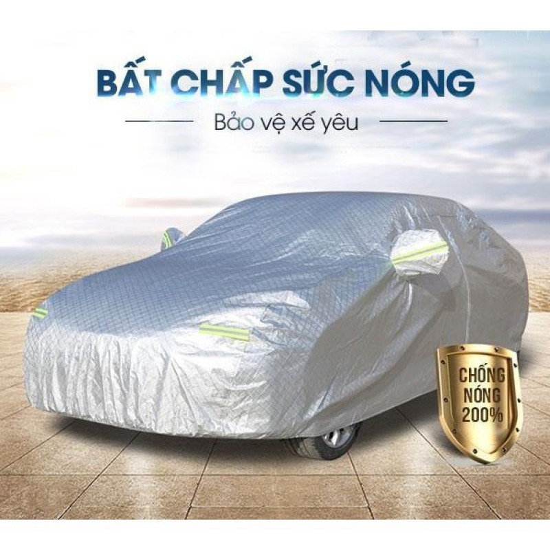 Bạt Phủ Xe Oto 3 Lớp Tráng Nhôm Cách Nhiệt - Bạt Phủ Xe Hơi Chống Nắng, Chống Xước, Chống Cháy, Bảo Vệ Ô Tô