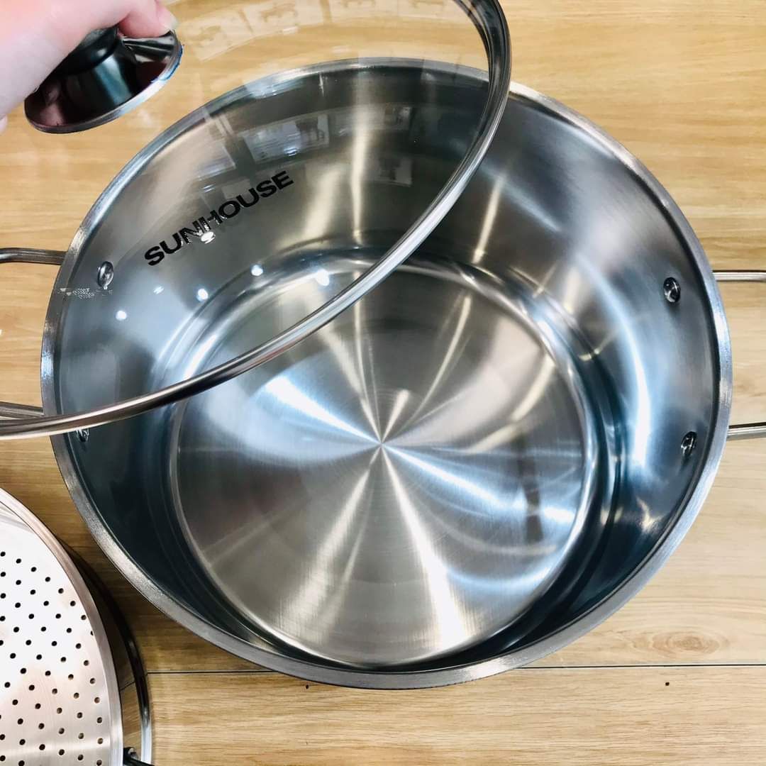 Bộ nồi xửng hấp inox SUNHOUSE size 28cm