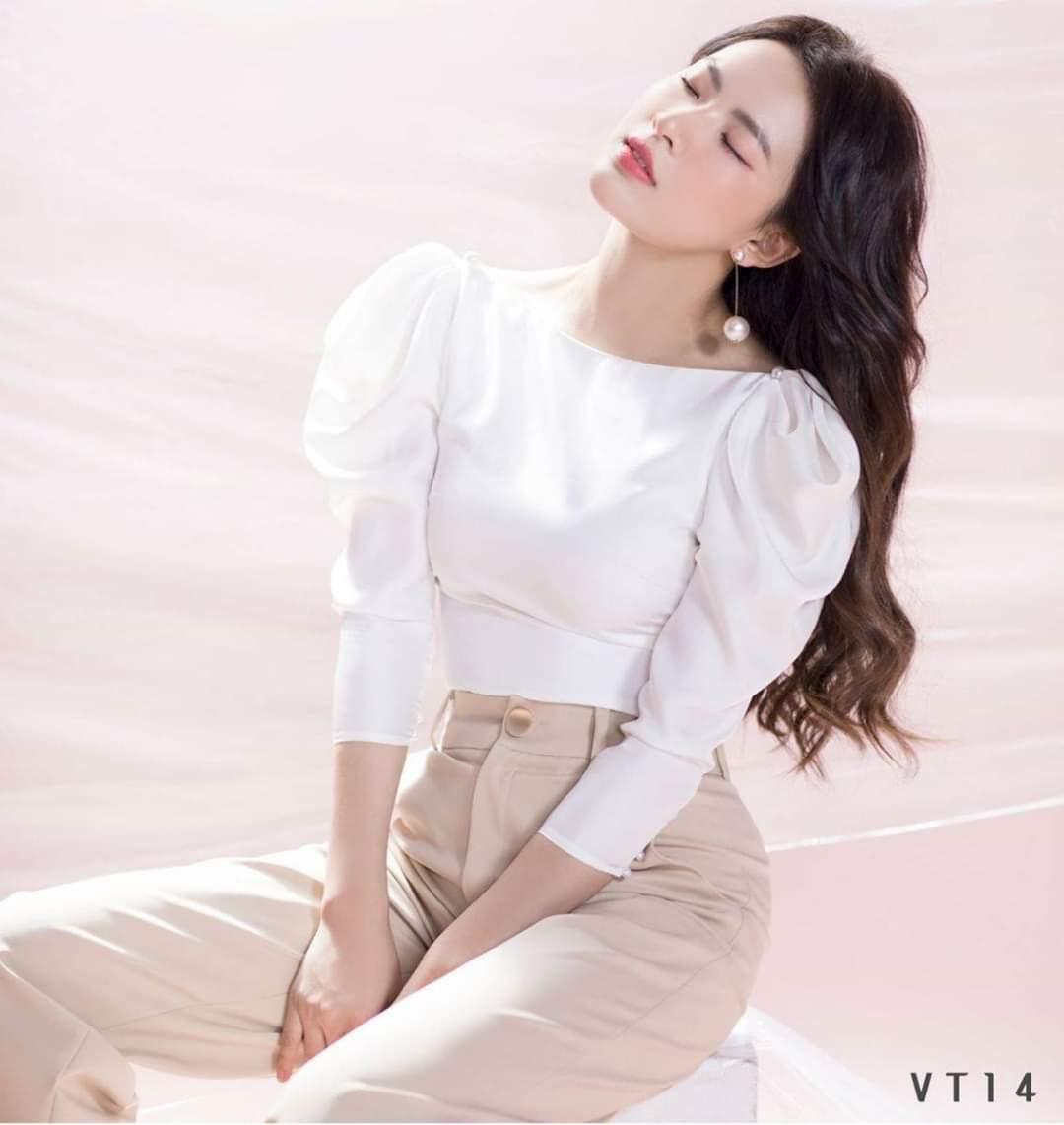 [HCM]ÁO CỔ THUYỀN TAY PHỒNG SUGAR