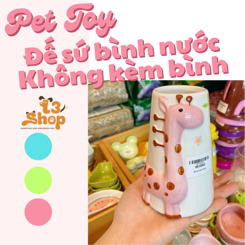 đế sứ bình nước con hươu dành cho hamster - T3 PETS SHOP