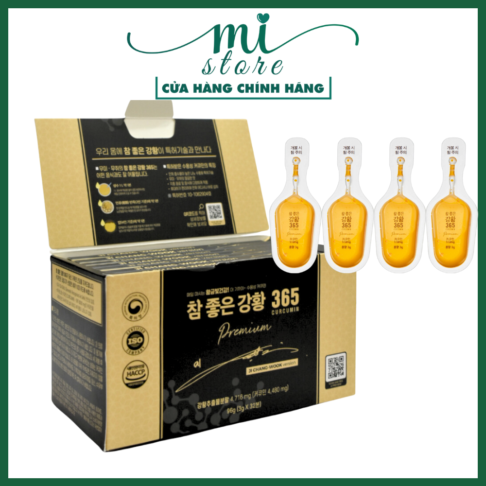 Tinh nghệ nano curcumin 365 premium hộp 32 tuýp mẫu mới Ji Chang Wook version