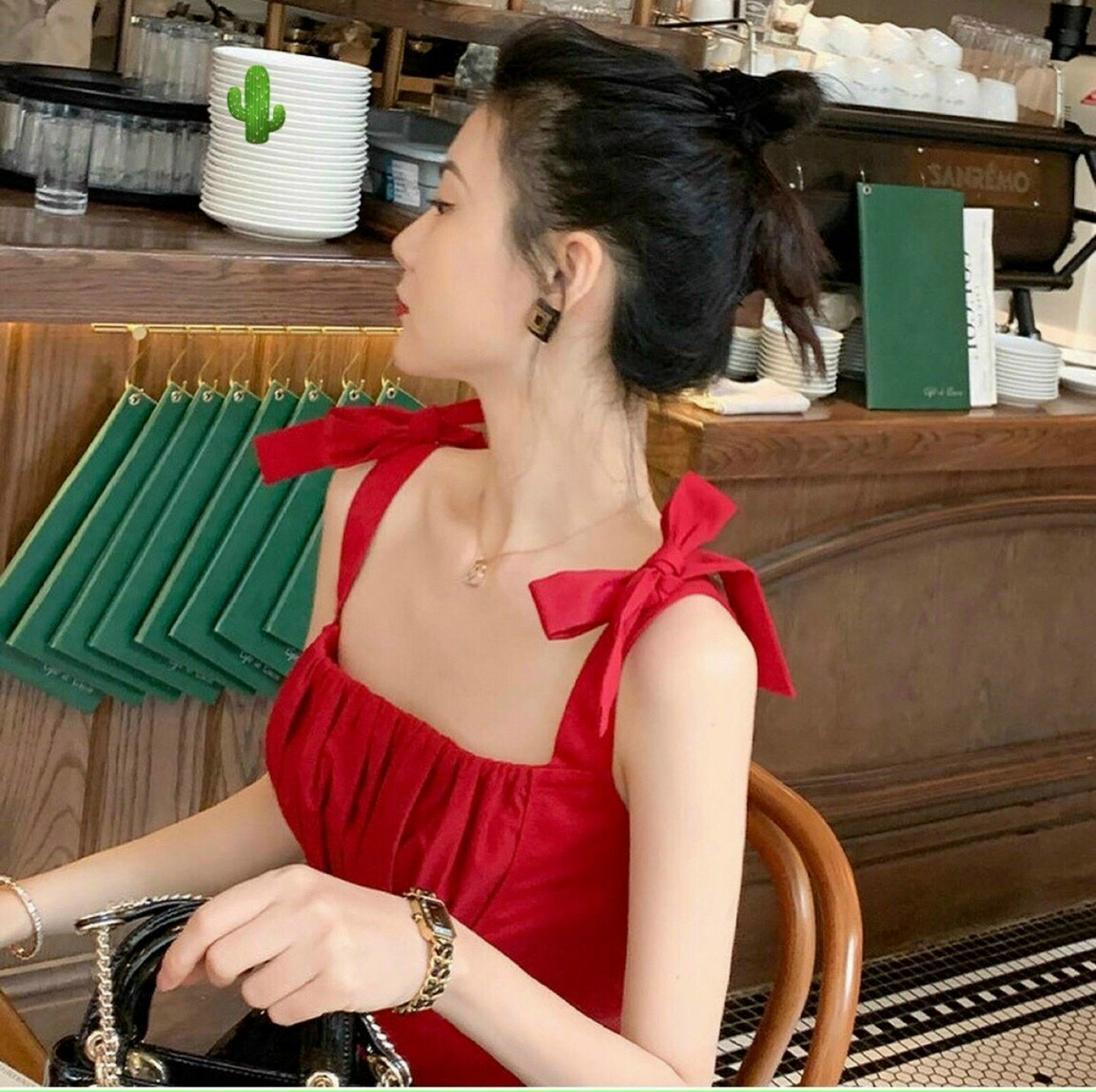 Áo nhúng nơ kiểu dễ thương chất kate đẹp