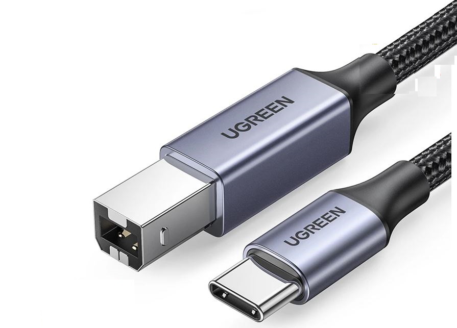 Cáp USB-C sang USB-B máy in  Dài 3M Ugreen 80808 (Vỏ Nhôm) Chính Hãng