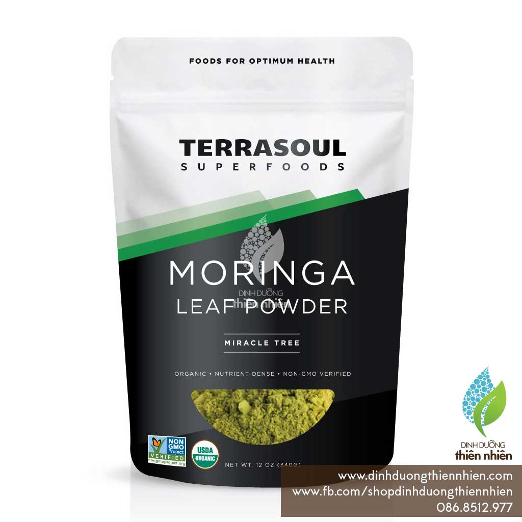 Bột Lá Chùm Ngây Hữu Cơ Terrasoul Superfoods Organic Moringa Leaf Powder