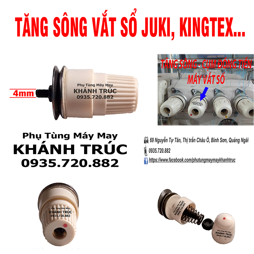 Tăng sông máy vắt sổ Juki, Kingtex máy may công nghiệp