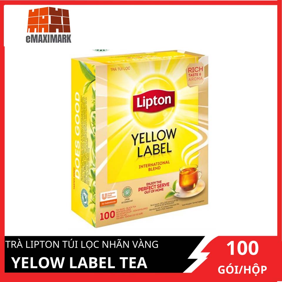 HCMTrà Lipton Túi lọc nhãn vàng Yelow Label Tea 100 gói hộp