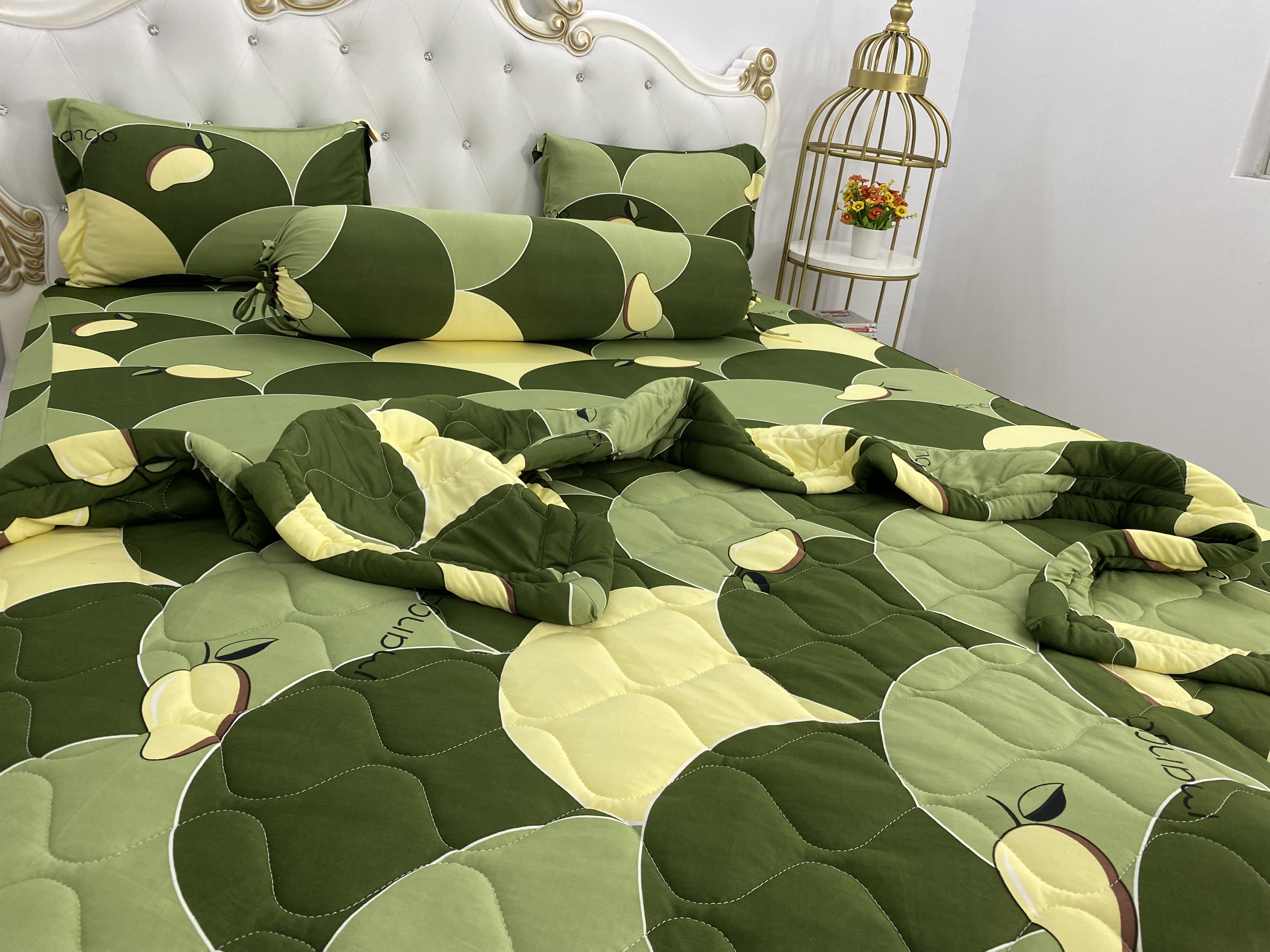 Bộ chăn drap gối thun Hàn Quốc loại 1 có mền 5 món /đủ size