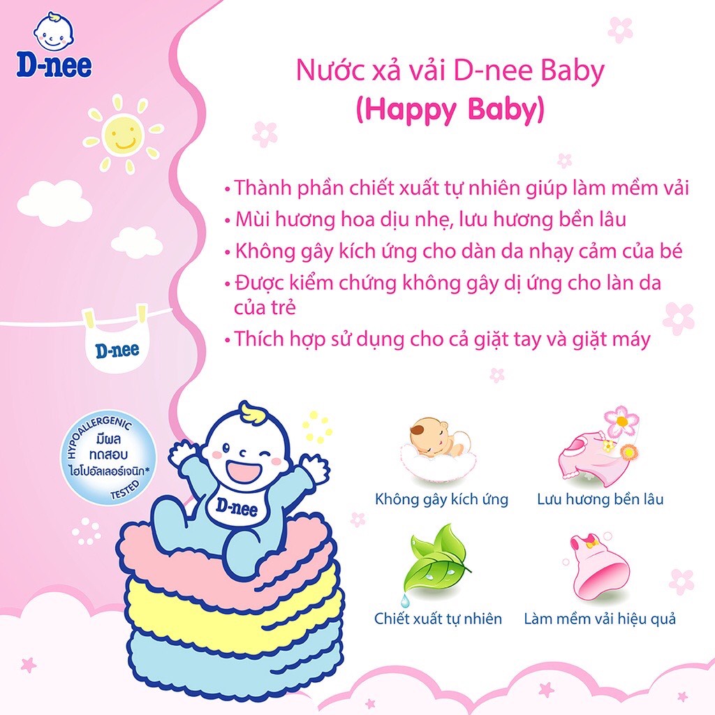 [CHÍNH HÃNG] Nước xả mềm quần áo em bé 2800ml Dnee
