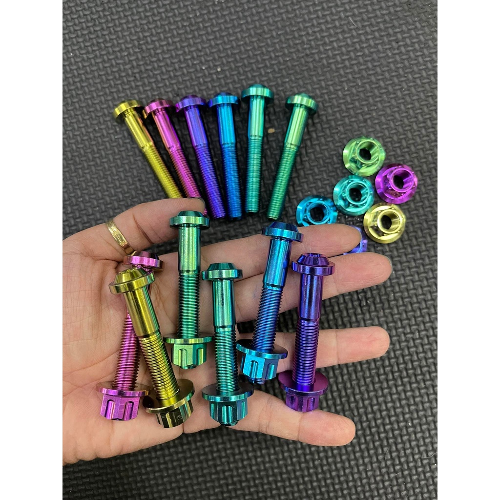 (10li60+Tán 10) Combo Ốc tán chân phuộc Titan Gr5