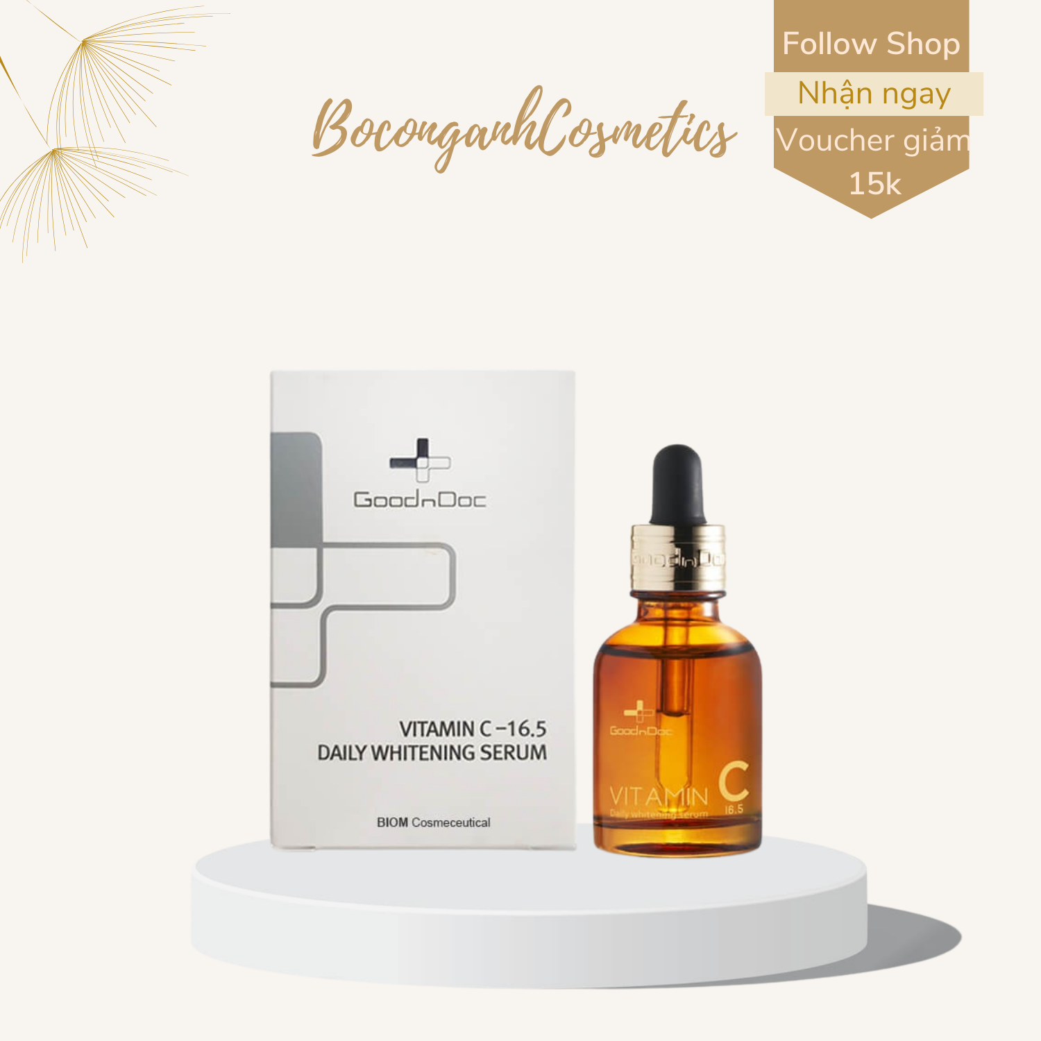 Serum goodndoc vitamin c dưỡng trắng sáng da 16.5 30ml.