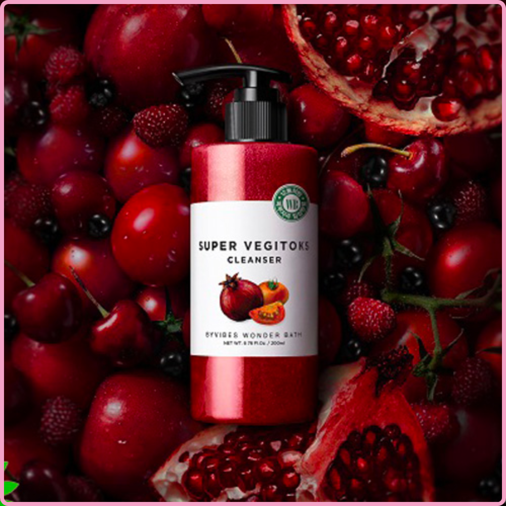 Sữa rửa mặt rau củ cà chua thải độc sủi bọt  Super Vegitoks Cleanser 300ml