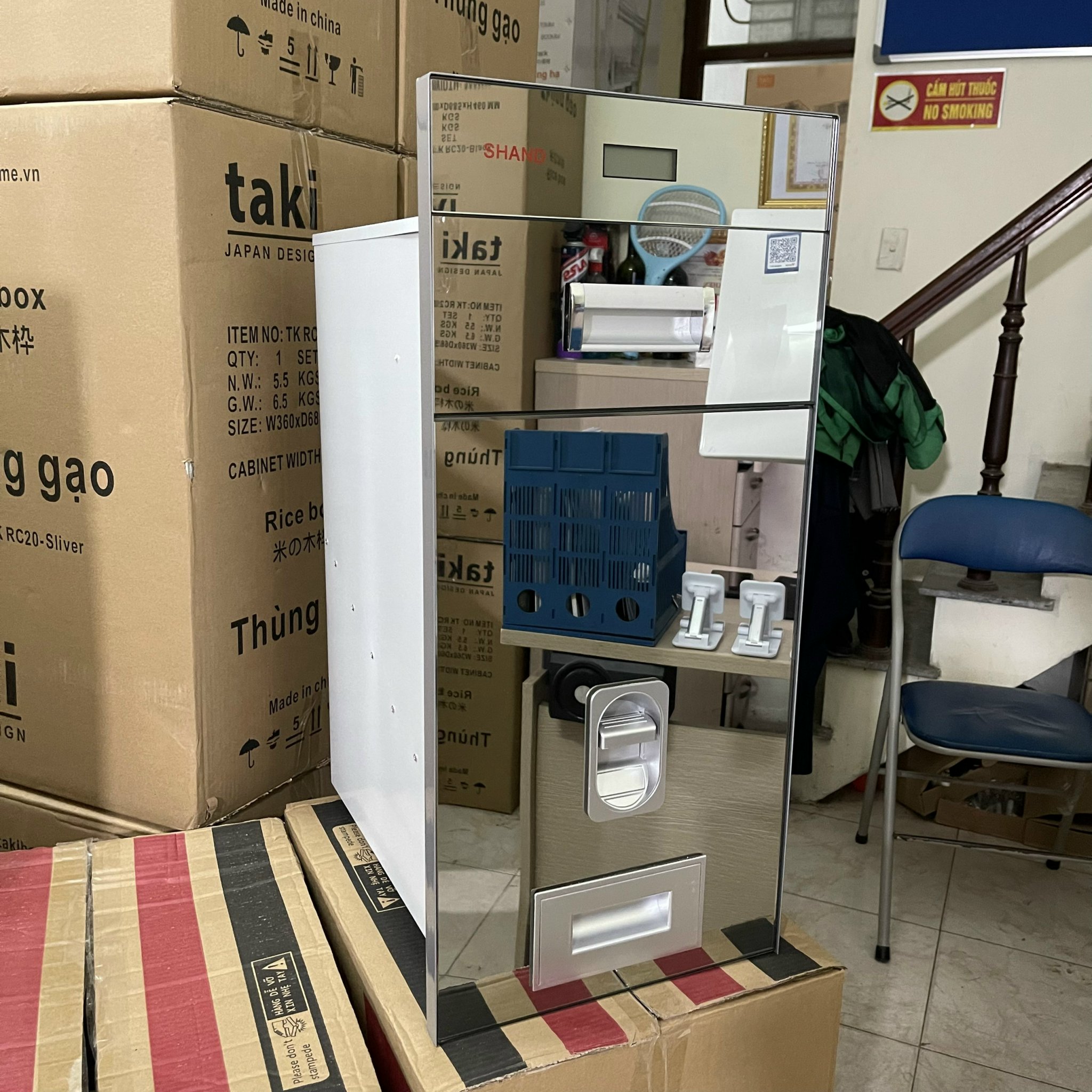 [ KITCHEN GO ] Thùng Gạo Thông Minh Mặt Gương 20kg
