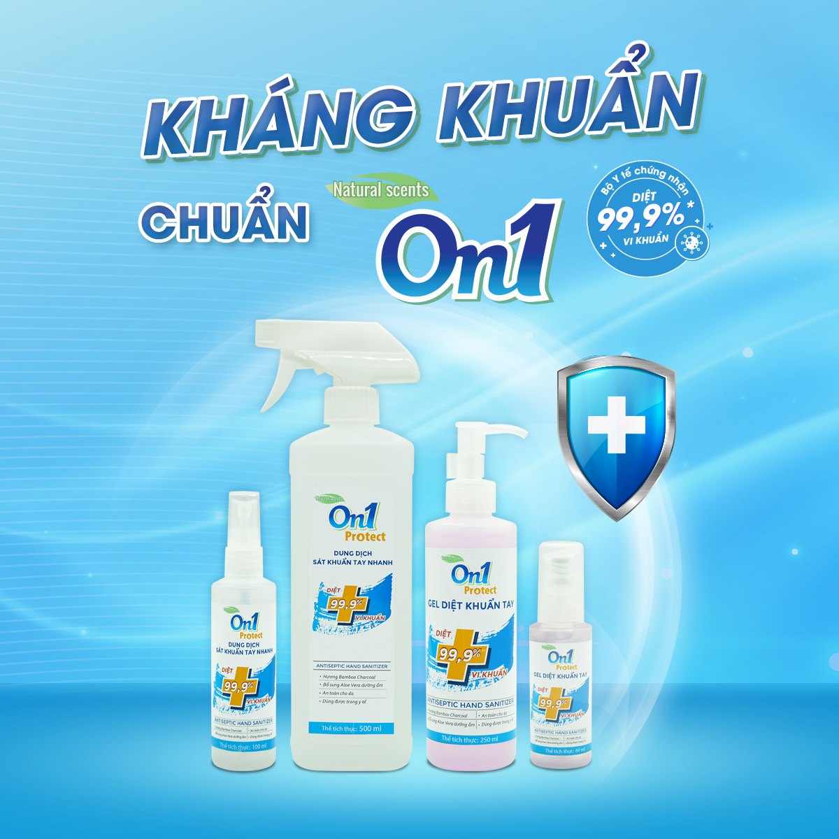 Combo 3 SÁT KHUẨN NHANH 100ML+3GEL RỬA TAY 60ML