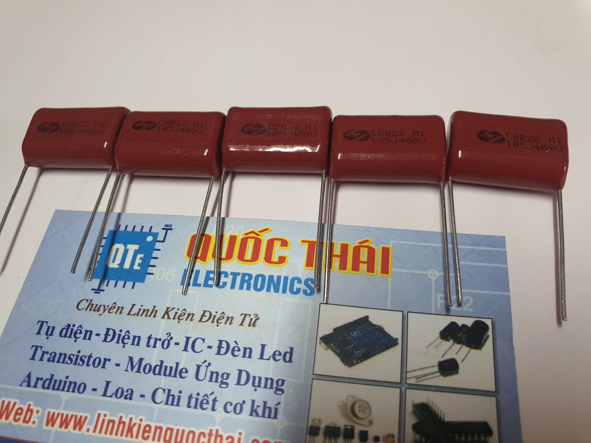 Combo 5 tụ kẹo đỏ 105j/400v