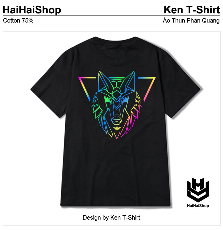 Áo Thun Phản Quang Sói Hades  Áo Thun Cotton 75%, Áo From Rộng, Ao Thun Unisex, Áo Thun Đẹp HaiHaiShop, Áo Phông Nam Ken T-Shirt