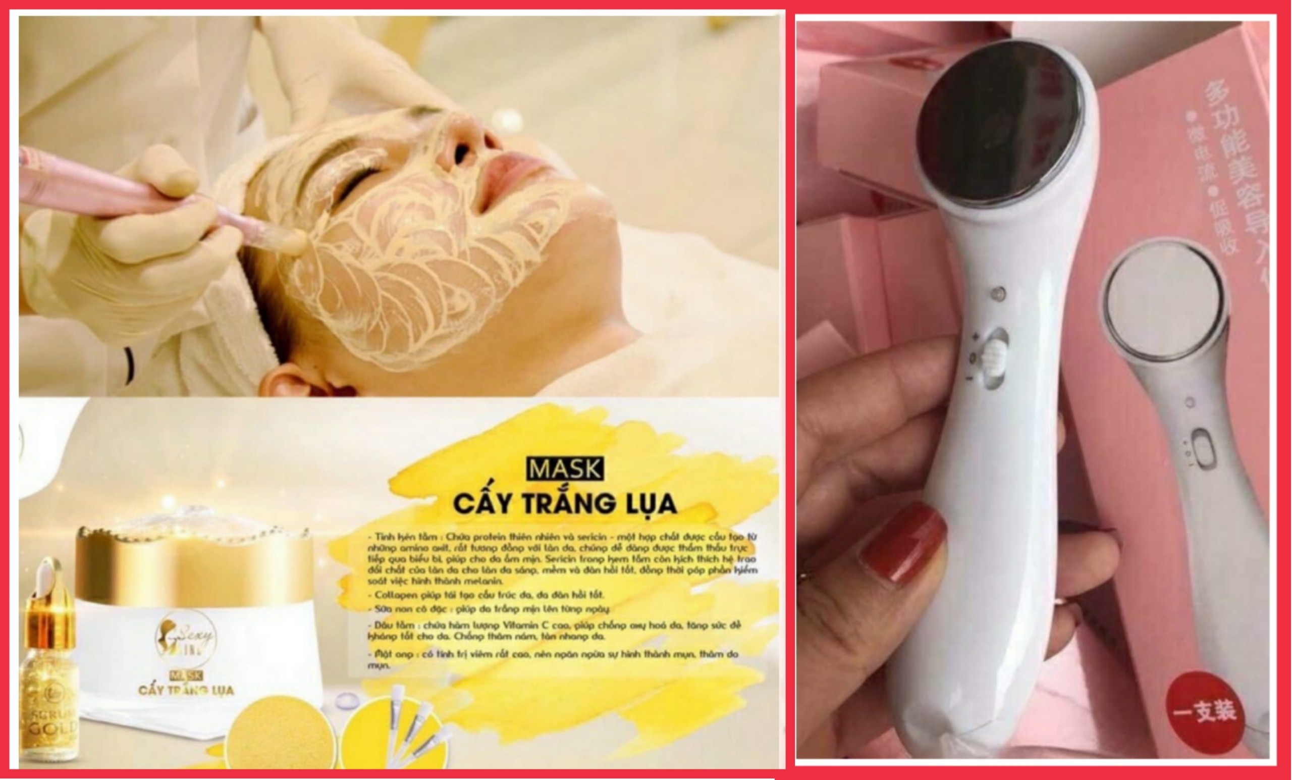 [HCM]COMBO MÁY DI TINH CHẤT + CẤY TRẮNG LỤA NANO COLLAGEN - SPA TẠI NHÀ [ TẶNG CỌ + MẶT NẠ ]