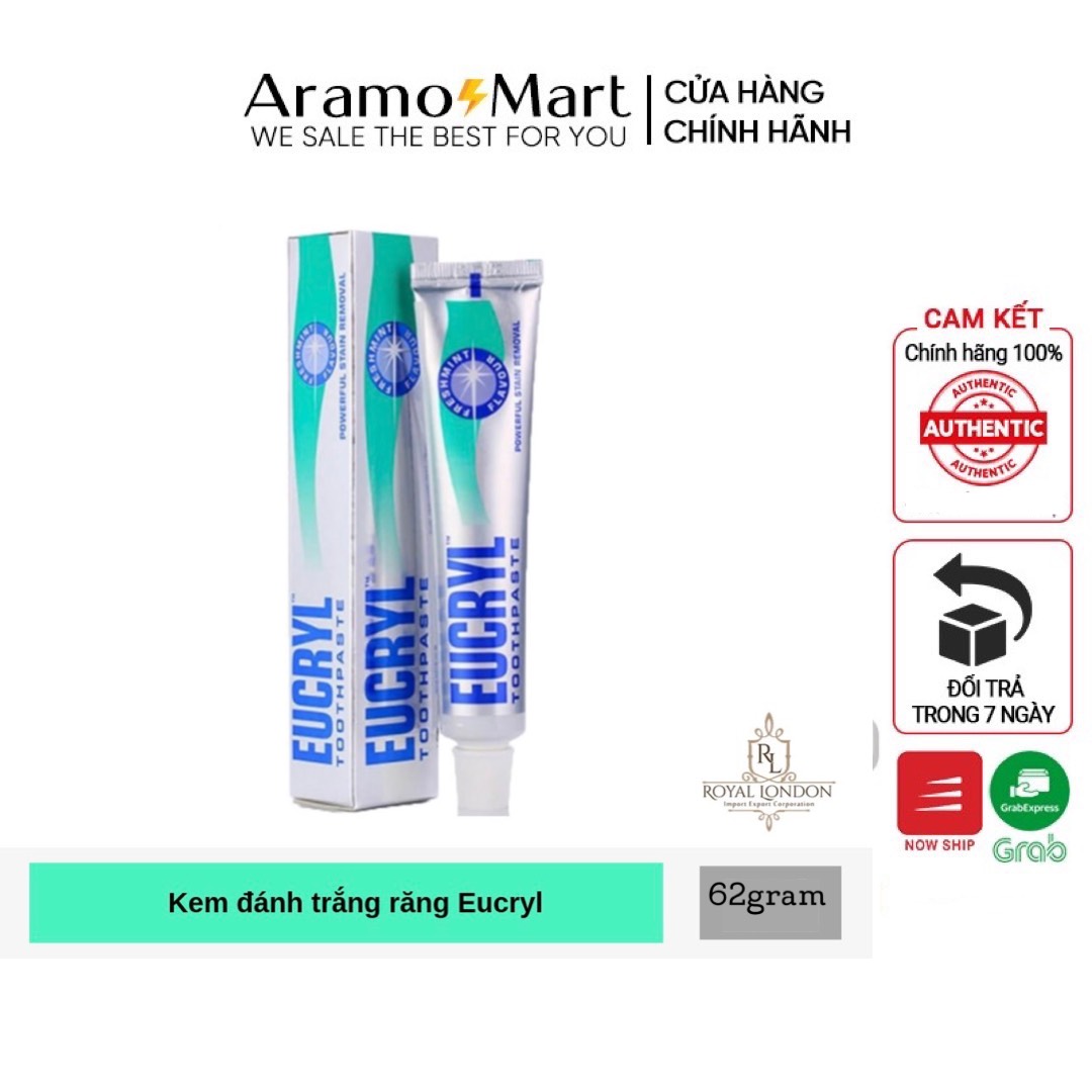 Combo kem đánh răng & bột làm trắng răng thơm miệng EUCRYL - Anh Quốc