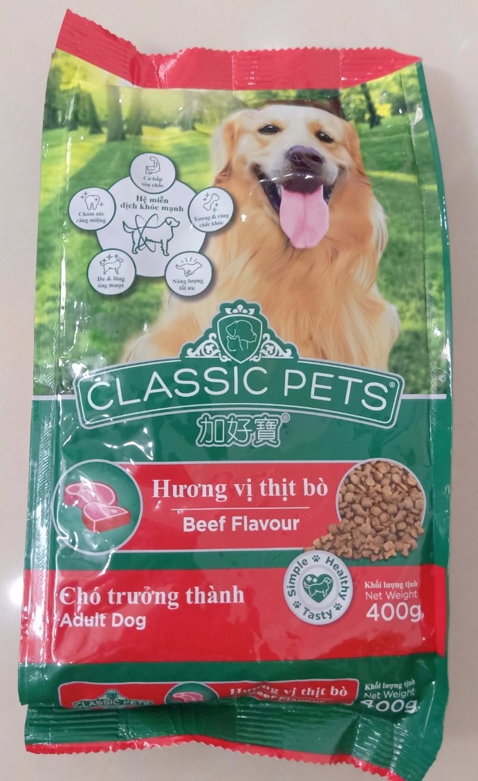 [HCM]Thức ăn cho chó CLASSIC PETS vị bò 400g