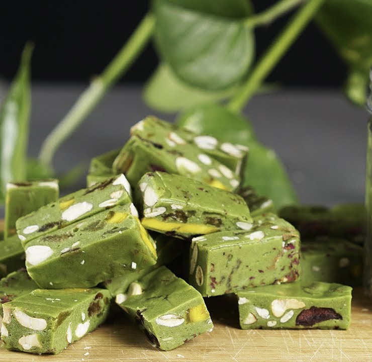 Kẹo nougat healthy vị Matcha - Kẹo hạnh phúc ăn kiêng - Siêu hạt, ít ngọt, thơm ngon. giàu năng lượng