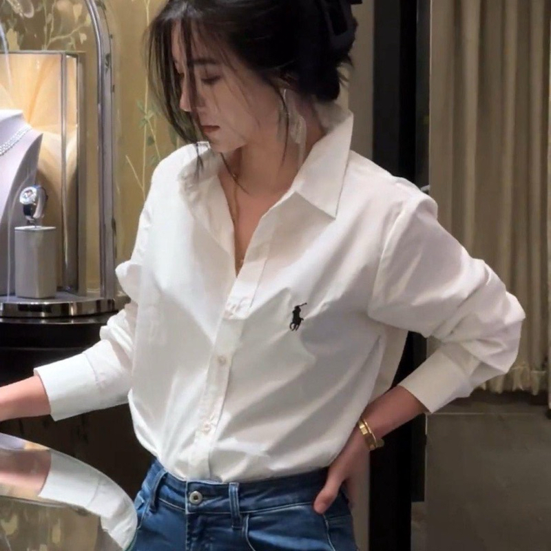 Sơ mi Trắng Kate Thêu Ngựa Dáng Suông
