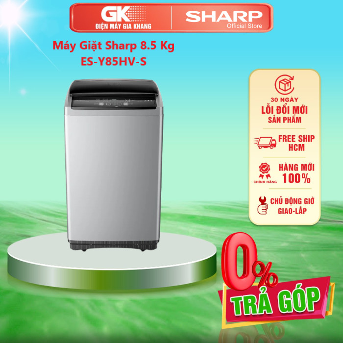 Máy giặt sharp 8.5 kg es-y85hv-s - giao toàn quốc - freeship hcm