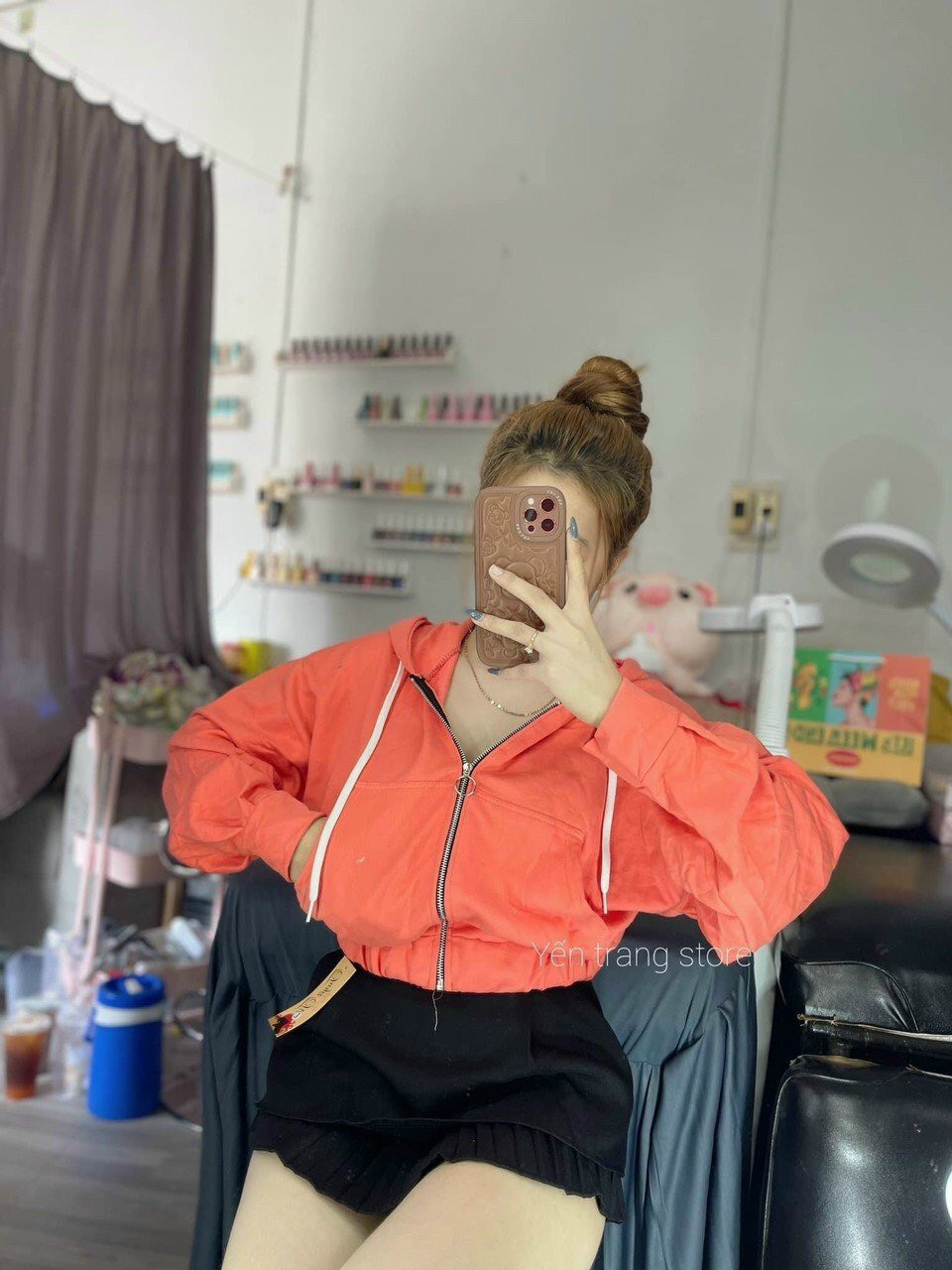 Áo khoác hoodie lửng cute nữ ulzzang unisex 1hitshop