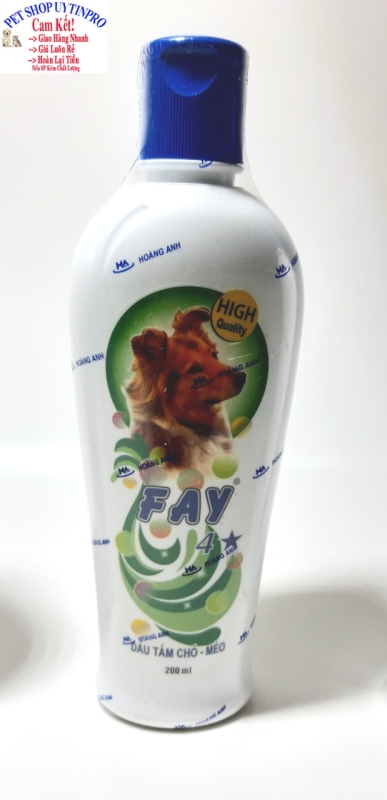 [HCM]DẦU TẮM THÚ CƯNG CHÓ MÈO Fay 4 Sao hỗ trợ làm sạch ve rận bọ chét Duy trì độ ẩm Khử mùi hôi Làm mượt lông Chai 200ml