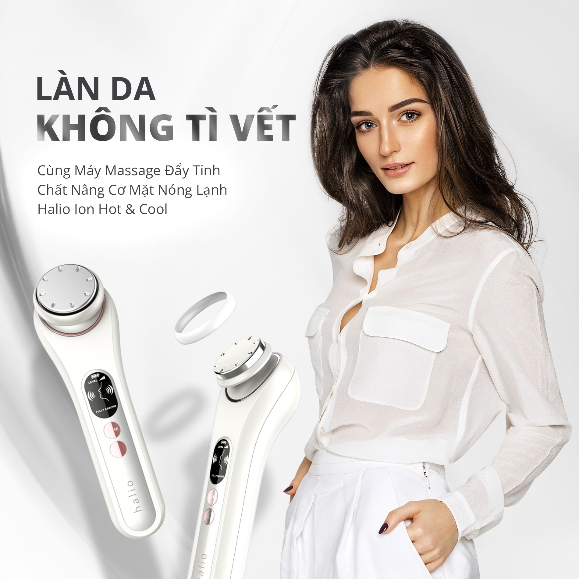 Halio Beauty Box - Tóc Khoẻ, Da Đẹp (Combo Máy Sấy Tóc Và Máy Đẩy Tinh Chất Nóng Lạnh)