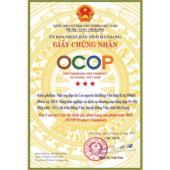 [VietGAP] Mật ong bạc hà Hà Giang, looại 1, 1000ml