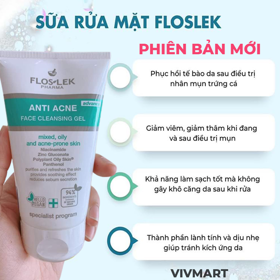 Sữa Rửa Mặt Cho Da Dầu Mụn Anti Acne 125ML