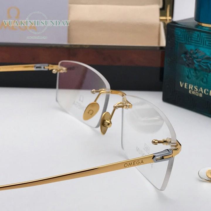 Gọng kính cận titanium mạ vàng 18k omega TT24
