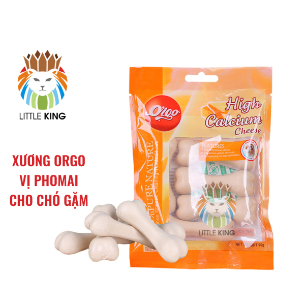 Xương Orgo 90gr cho chó hương vị phô mai giúp sạch răng, thơm miệng và bổ xung canxi Little King pet shop