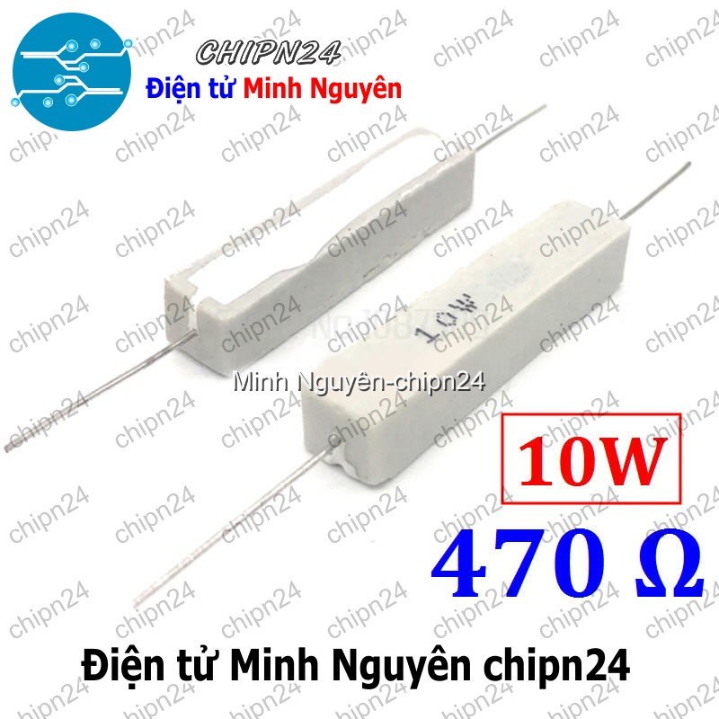 [2 con] (F141) Điện Trở Sứ 470R 10W