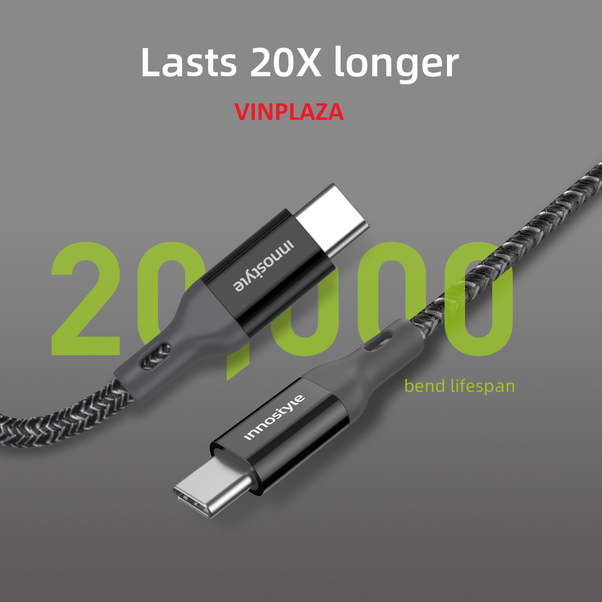 CÁP INNOSTYLE POWERFLEX USB-C TO C 1.5M 60W (Đen, Bạc, Xanh) - ICC150AL
