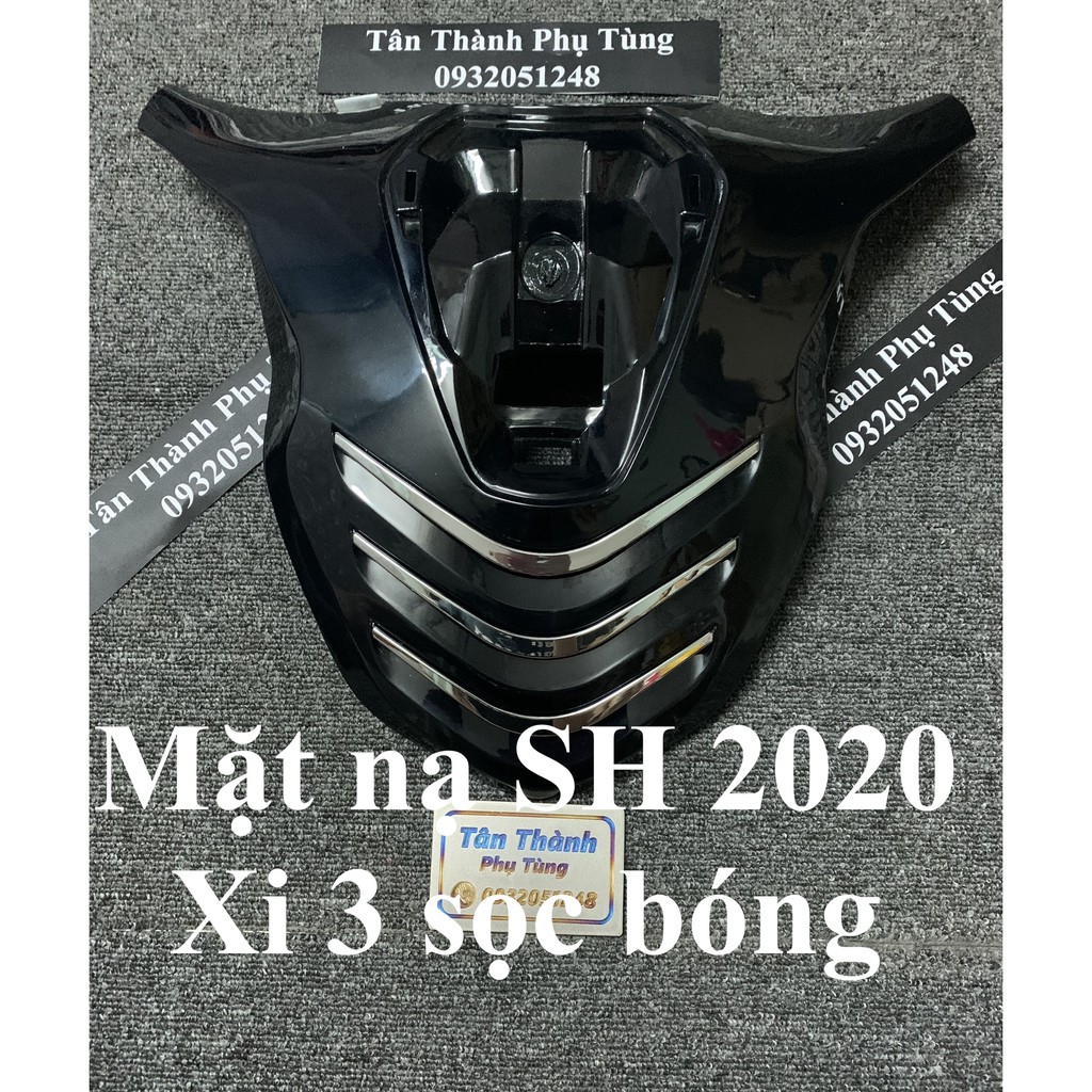 Mặt nạ SH 2020 kiểu 3 Sọc Xi Đen bóng