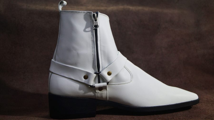 Giày boot nam da trắng da bò thật. Mã số: B166