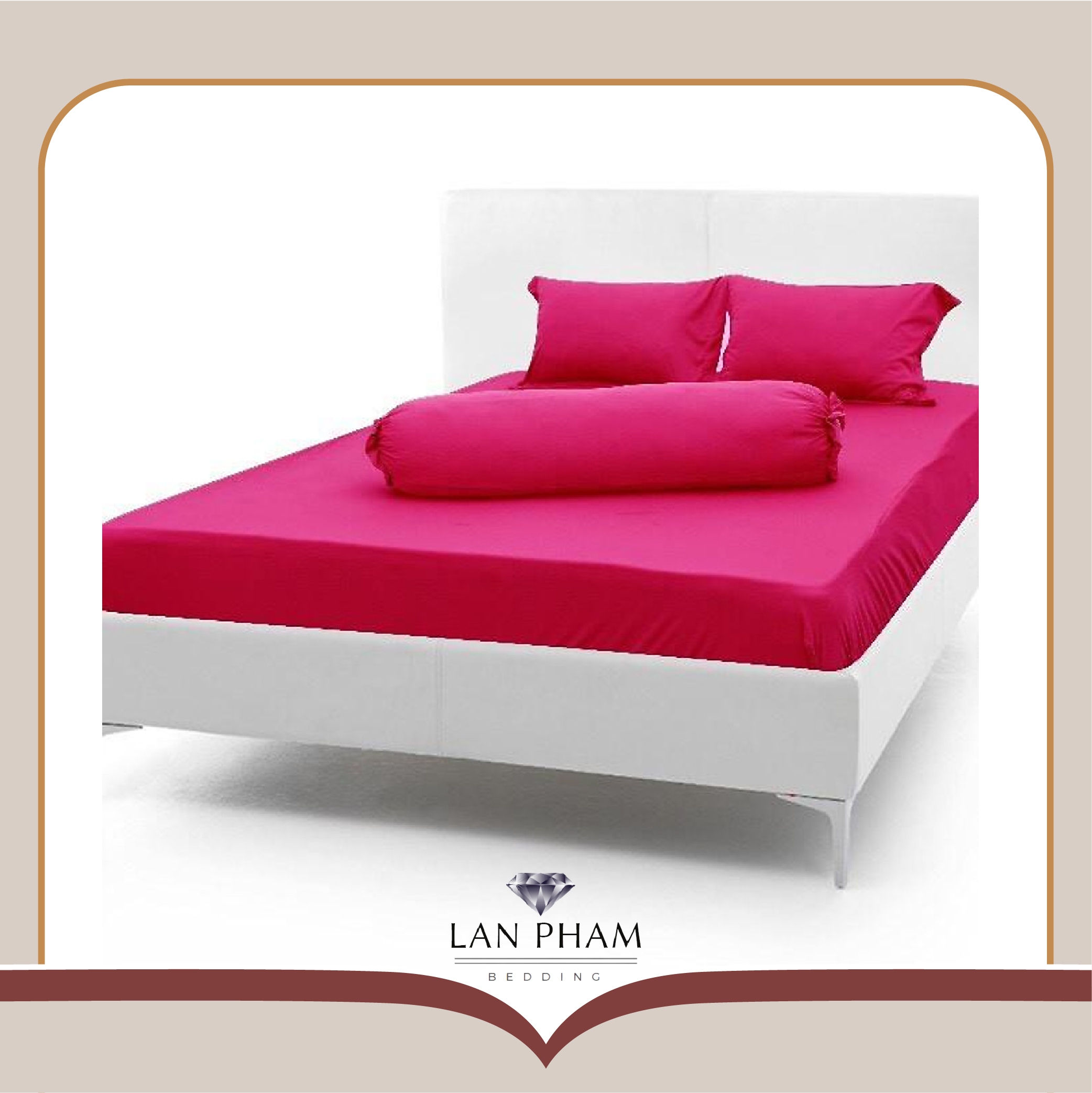Ga - Drap Giường Lẻ Thun Mát Lạnh Lan Pham Bedding - Màu Hồng Cánh Sen