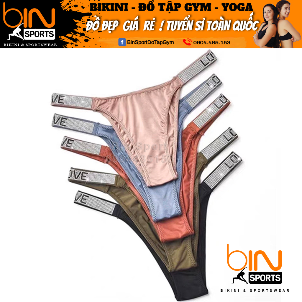 Quần lót vicky lọt khe đính đá cao cấp bin sports ql011