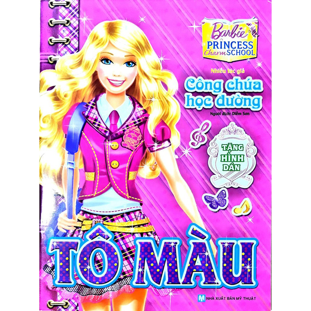 Tân việt - sách - tô màu theo truyện kể - barbie công chúa học đường